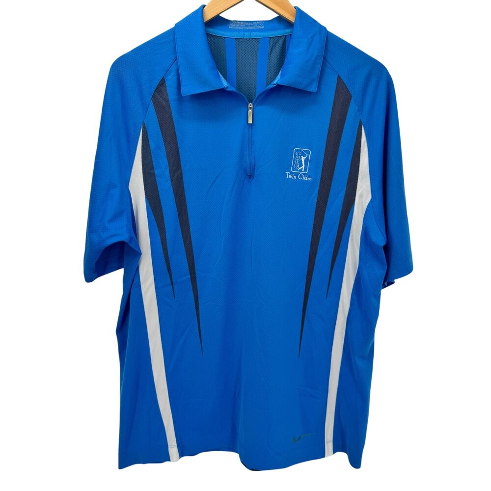 Nike Golf Shirt Mens Large 1/4 Zip Polo Pullover Short Sleeve TPC TWIN CITIES